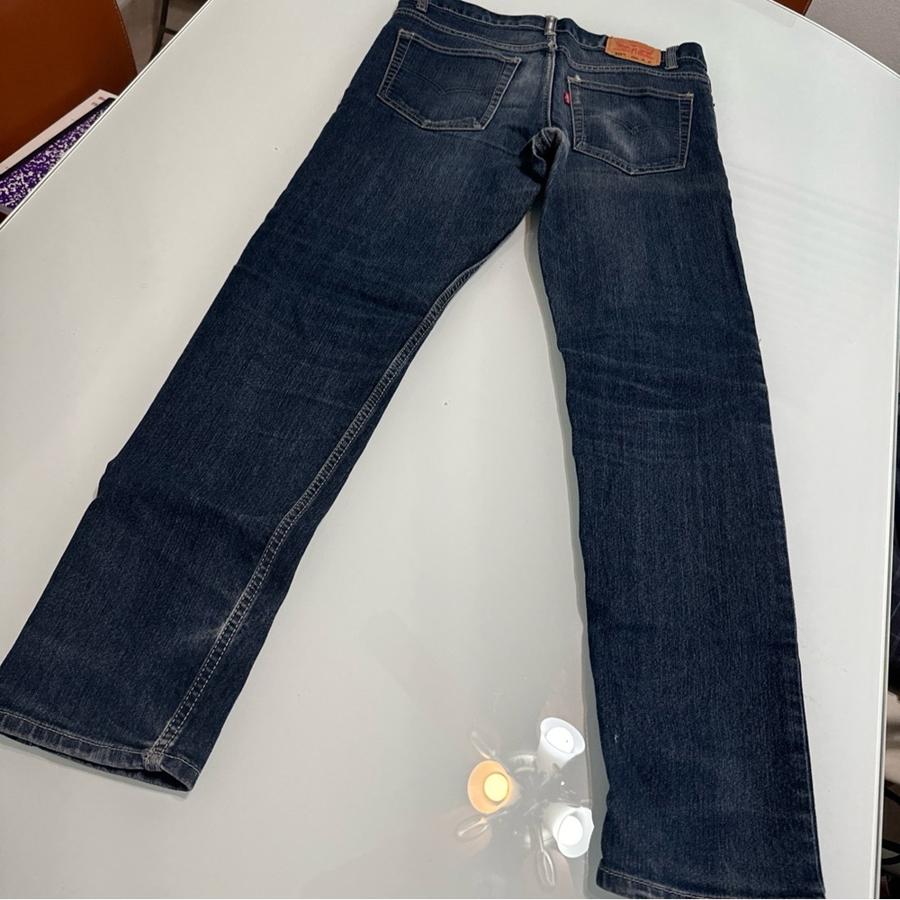 Levi's Demi Boot 508 Jeans Dark  Cotton Whiskering Distressed 20 R 30 X 30 Vs12